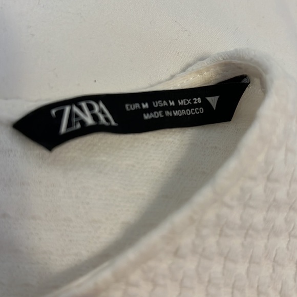 Zara White Crop Top with Built in Bra size M - Picture 9 of 9